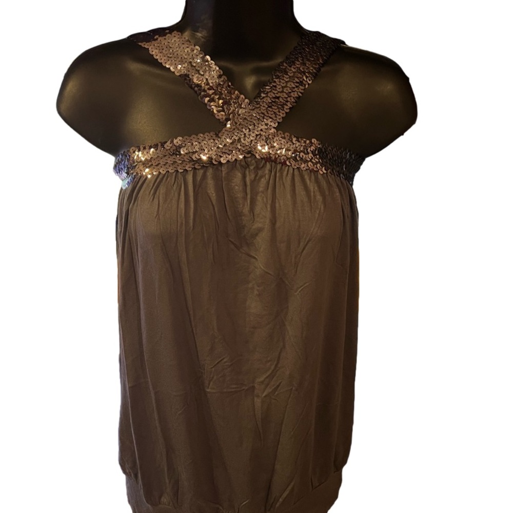 Forever 21 F21 NWT halter top with sequins gray XS - Picture 1 of 6